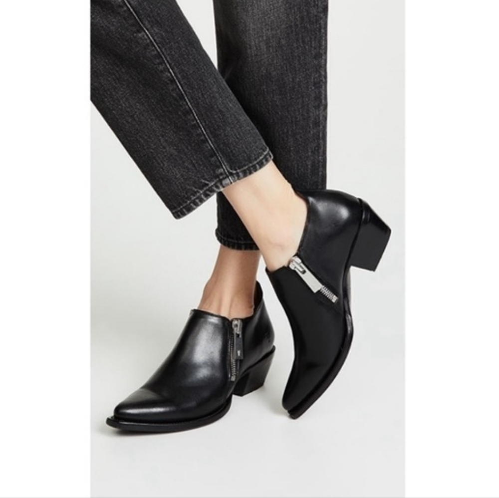 Frye western ankle booties womens size 8 black leather